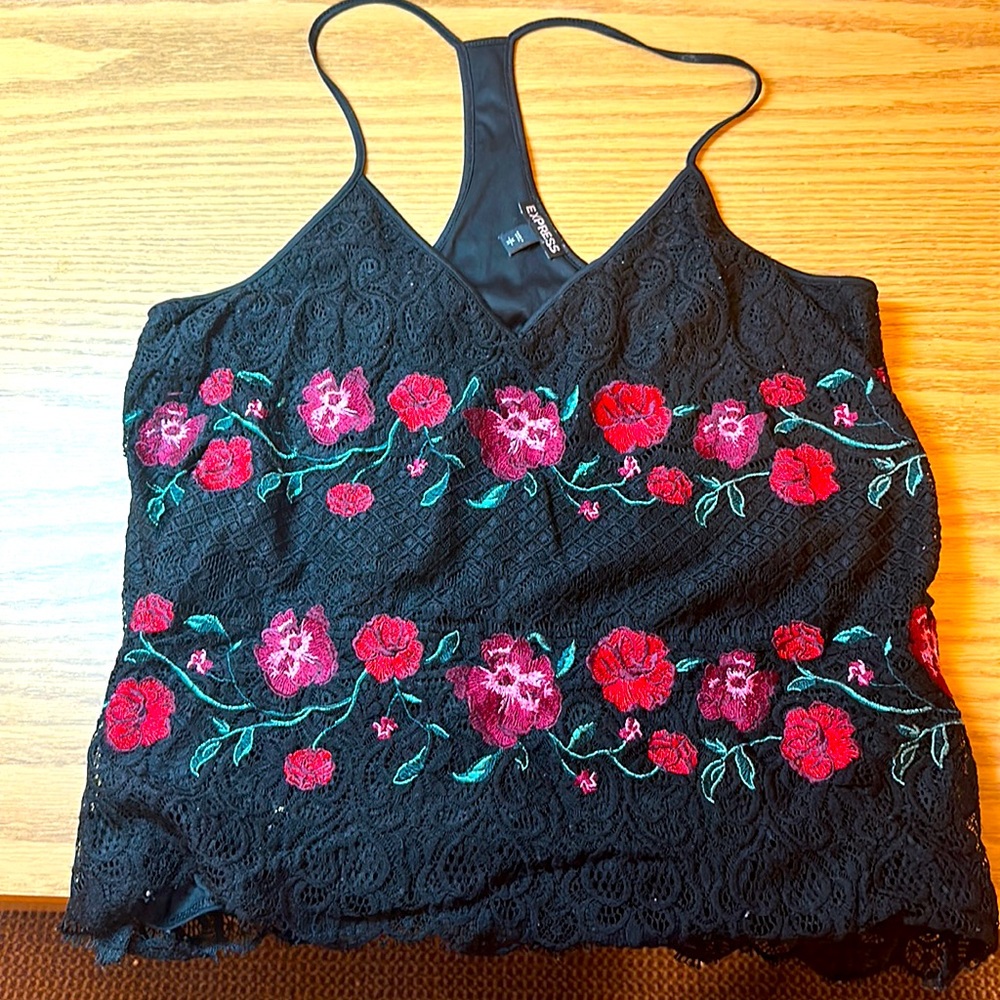 Black Floral Tank